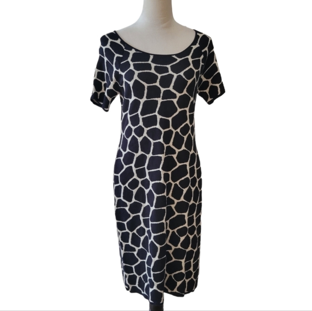 Talbots Giraffe Print‎ Wool Blend Sweater Dress Size Medium